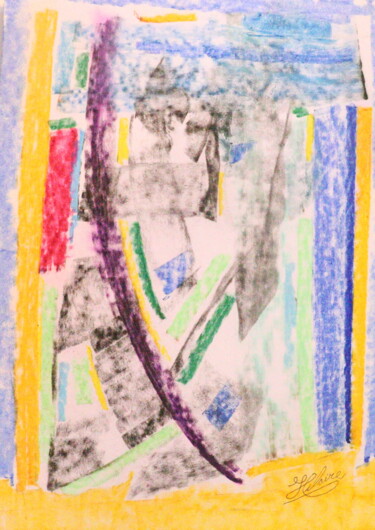 Картина под названием "Les blés sauvages /…" - Jean-Christophe Hilaire, Подлинное произведение искусства, Пастель