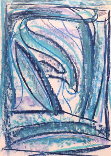 Pintura titulada "Le Blues Des Bois /…" por Jean-Christophe Hilaire, Obra de arte original, Pastel