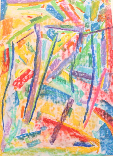 Schilderij getiteld "Forêt d'Amour / 547" door Jean-Christophe Hilaire, Origineel Kunstwerk, Pastel