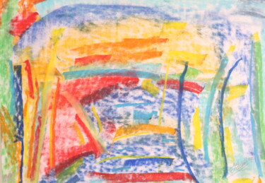 Schilderij getiteld "Que La Fête Commenc…" door Jean-Christophe Hilaire, Origineel Kunstwerk, Pastel