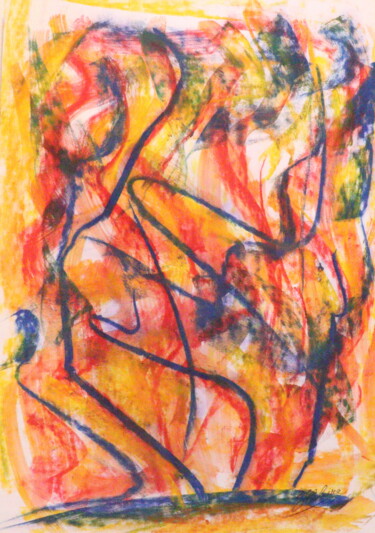 Peinture intitulée "La Valse Des Désirs…" par Jean-Christophe Hilaire, Œuvre d'art originale, Pastel