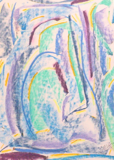 Pintura intitulada "Mémoires d'Azur / 5…" por Jean-Christophe Hilaire, Obras de arte originais, Pastel