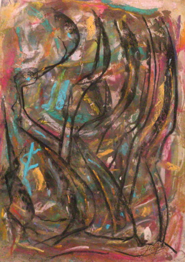 Malerei mit dem Titel "Au Coeur De La Nuit…" von Jean-Christophe Hilaire, Original-Kunstwerk, Pastell