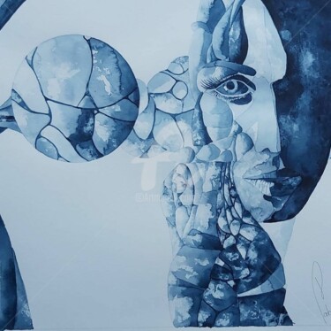 Peinture intitulée "VISION" par Jean-Christophe Labrue, Œuvre d'art originale, Aquarelle