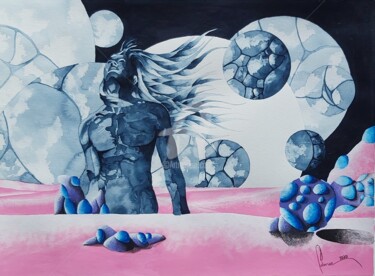 Peinture intitulée "LONG DREAM OF METAL" par Jean-Christophe Labrue, Œuvre d'art originale, Aquarelle