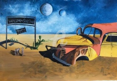 Painting titled "POINT ZERO NAMIBIE" by Jean-Christophe Labrue, Original Artwork, Acrylic