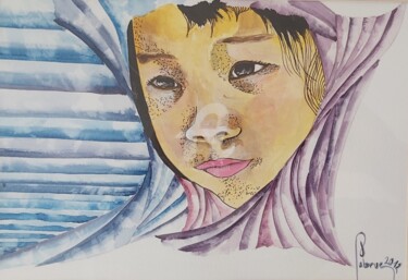 Painting titled "Anouk" by Jean-Christophe Labrue, Original Artwork, Watercolor