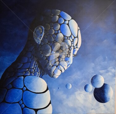 Malarstwo zatytułowany „Blue illusion” autorstwa Jean-Christophe Labrue, Oryginalna praca, Akryl