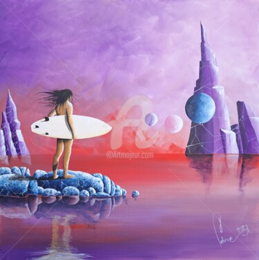 绘画 标题为“The wind surfer..” 由Jean-Christophe Labrue, 原创艺术品, 丙烯