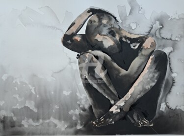 Peinture intitulée "Sinead" par Jean-Christophe Labrue, Œuvre d'art originale, Aquarelle
