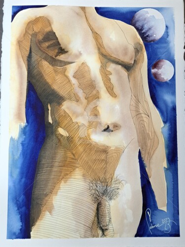 Peinture intitulée "Anatomia" par Jean-Christophe Labrue, Œuvre d'art originale, Aquarelle