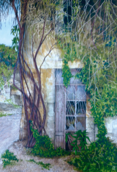 Peinture intitulée "Au détour du chemin" par Jean-Christophe Latger, Œuvre d'art originale, Aquarelle