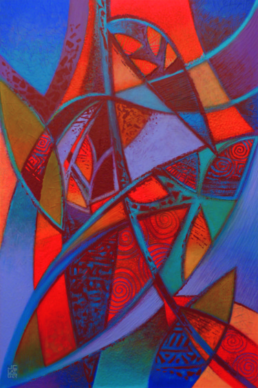 Painting titled "Composition 37" by Jean-Christophe Latger, Original Artwork, Acrylic