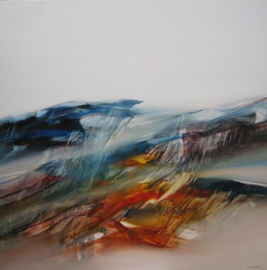 Painting titled "TERRE ARCTIQUE" by Jean Claude Barthel, Original Artwork, Oil Mounted on Wood Stretcher frame