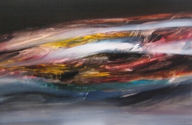 Painting titled "OURAGAN COSMIQUE" by Jean Claude Barthel, Original Artwork, Oil Mounted on Wood Stretcher frame