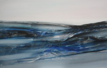 Painting titled "GLACIER" by Jean Claude Barthel, Original Artwork, Oil Mounted on Wood Stretcher frame
