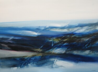 Painting titled "EN PLEINE MER" by Jean Claude Barthel, Original Artwork, Oil Mounted on Wood Stretcher frame