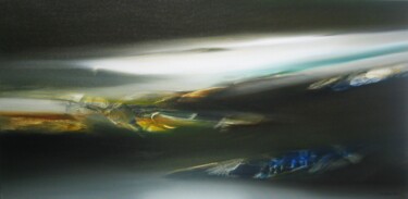 Картина под названием "AURORE POLAIRE" - Jean Claude Barthel, Подлинное произведение искусства, Масло Установлен на Деревянн…