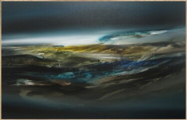 Painting titled "CREPUSCULE GALACTIQ…" by Jean Claude Barthel, Original Artwork, Oil Mounted on Wood Stretcher frame