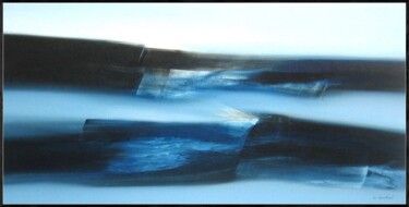 Painting titled "MONDE DE GLACE" by Jean Claude Barthel, Original Artwork, Oil Mounted on Wood Stretcher frame