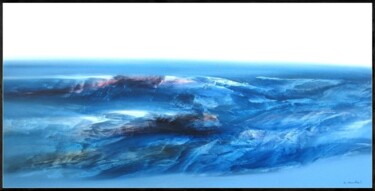 Painting titled "NUAGES MARINS" by Jean Claude Barthel, Original Artwork, Oil Mounted on Wood Stretcher frame