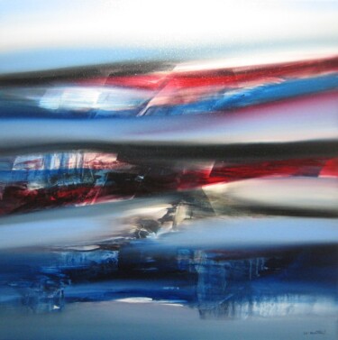Painting titled "COMPOSITION GEOMETR…" by Jean Claude Barthel, Original Artwork, Oil Mounted on Wood Stretcher frame
