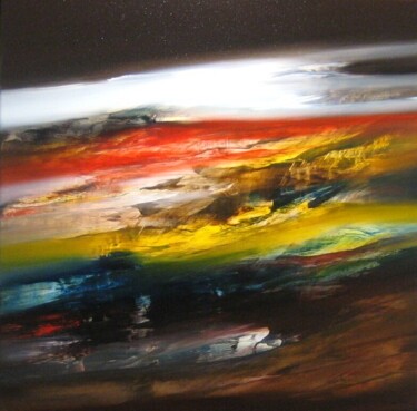 Painting titled "PRINTEMPS" by Jean Claude Barthel, Original Artwork, Oil Mounted on Wood Stretcher frame