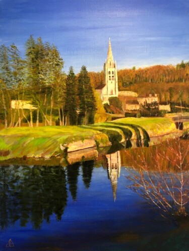 Peinture intitulée "Église Saint-Pierre…" par Jean-Claude Beaumesnil, Œuvre d'art originale, Acrylique