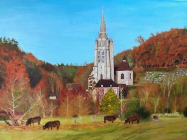 Peinture intitulée "Eglise Saint-Pierre…" par Jean-Claude Beaumesnil, Œuvre d'art originale, Acrylique