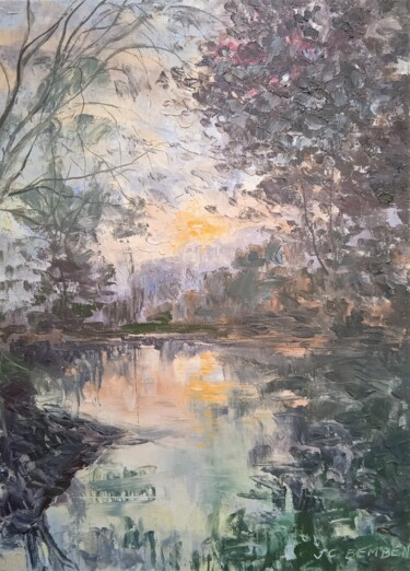 Peinture intitulée "Crépuscule" par Jean-Claude Bemben, Œuvre d'art originale, Huile Monté sur Châssis en bois