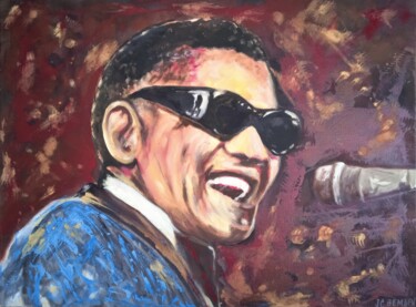 Painting titled "Ray Charles "The Ge…" by Jean-Claude Bemben, Original Artwork, Oil Mounted on Wood Stretcher frame