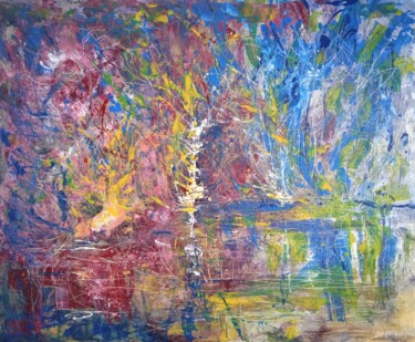 Peinture intitulée "Reflets d'eau" par Jean-Claude Bemben, Œuvre d'art originale, Huile Monté sur Châssis en bois