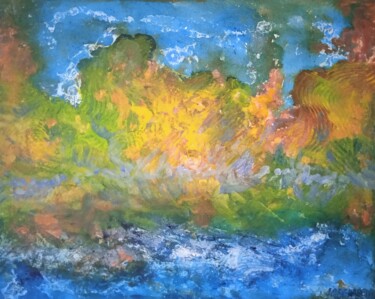 Painting titled "Nature" by Jean-Claude Bemben, Original Artwork, Oil Mounted on Wood Stretcher frame