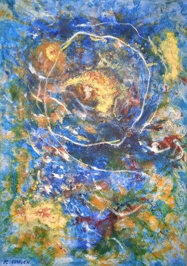 Peinture intitulée "L'oeil céleste" par Jean-Claude Bemben, Œuvre d'art originale, Huile Monté sur Châssis en bois
