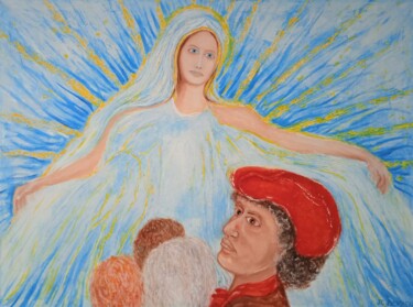 Pintura titulada "ballade pour prier…" por Jean-Claude Bemben, Obra de arte original, Oleo Montado en Bastidor de camilla de…