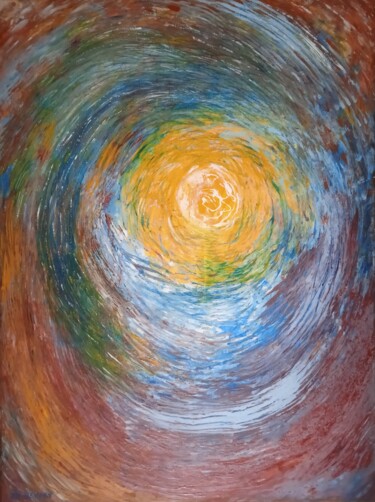 Peinture intitulée "Invitation cosmique" par Jean-Claude Bemben, Œuvre d'art originale, Huile Monté sur Châssis en bois
