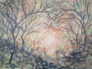 Painting titled "Sous-bois lumineux" by Jean-Claude Bemben, Original Artwork, Acrylic