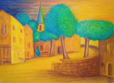 Pintura intitulada "L'orage n'est pas l…" por Jean-Claude Bemben, Obras de arte originais, Pastel
