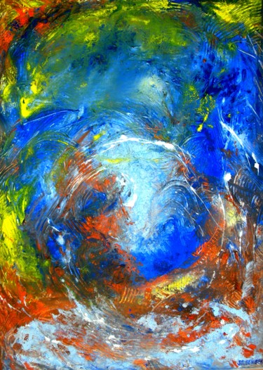 Pintura titulada "Tourbillon cosmique" por Jean-Claude Bemben, Obra de arte original, Oleo Montado en Bastidor de camilla de…