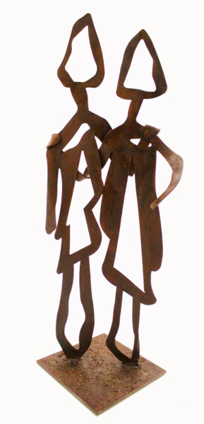 Sculpture titled "Solidarité " WE CAN…" by Jean Claude Causse, Original Artwork, Metals