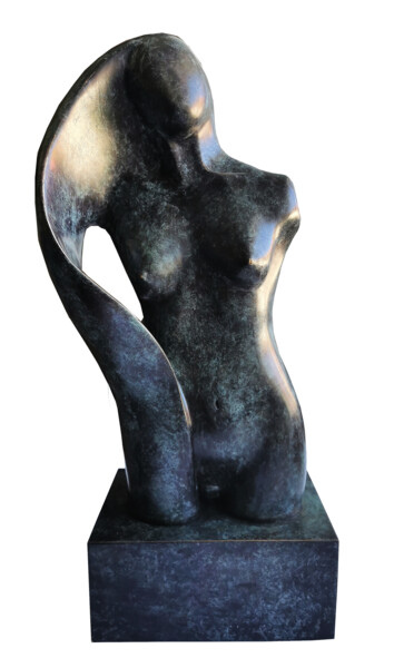 Sculptuur getiteld "Nu aux Cheveux Long…" door Jean Claude Causse, Origineel Kunstwerk, Bronzen