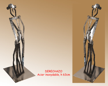 Sculpture titled "Derechazo plasma" by Jean Claude Causse, Original Artwork, Metals