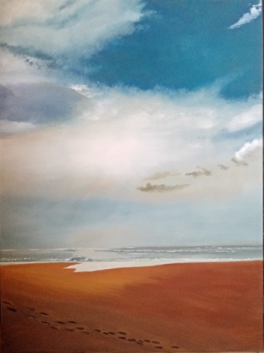Malerei mit dem Titel "Série océan 5" von Jean Claude Colombano, Original-Kunstwerk, Öl