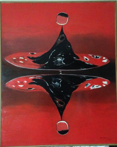 Malerei mit dem Titel "mondes parallèles" von Jean Claude Colombano, Original-Kunstwerk, Öl