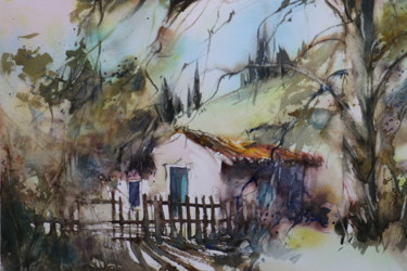 Peinture intitulée "la-vieille-cabane.j…" par Jean-Claude Coustilieres, Œuvre d'art originale