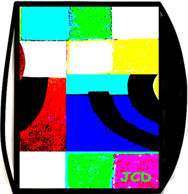 Digital Arts titled "Geometric rainbow" by Jean-Claude Delhaise, Original Artwork, Digital Painting