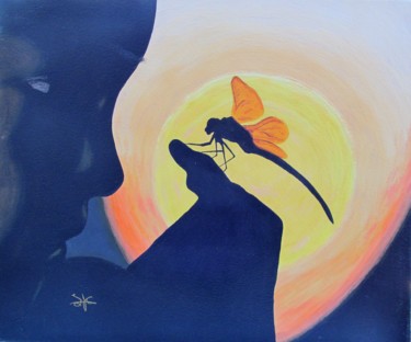 Peinture intitulée "Regard d'enfant" par Slydes, Œuvre d'art originale, Acrylique