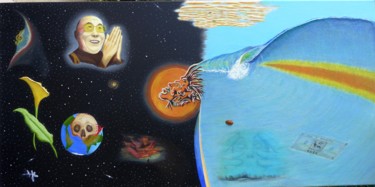 Peinture intitulée "L'oeil du jour" par Slydes, Œuvre d'art originale, Huile