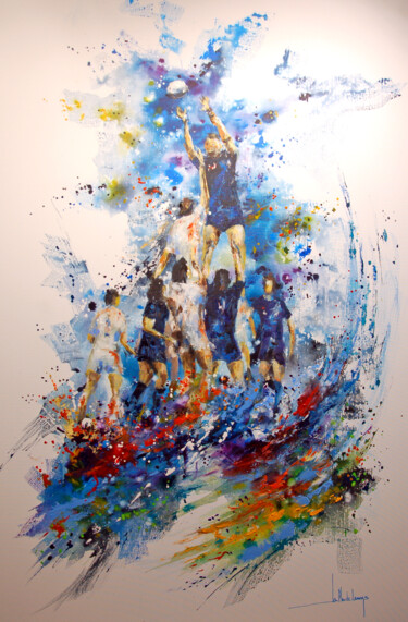 Картина под названием "L'ASCENSEUR" - Jean-Claude Lannes, Подлинное произведение искусства, Акрил Установлен на Деревянная р…