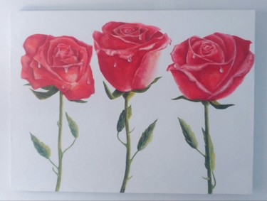Pintura intitulada "Roses" por Jean-Claude Latour, Obras de arte originais, Acrílico